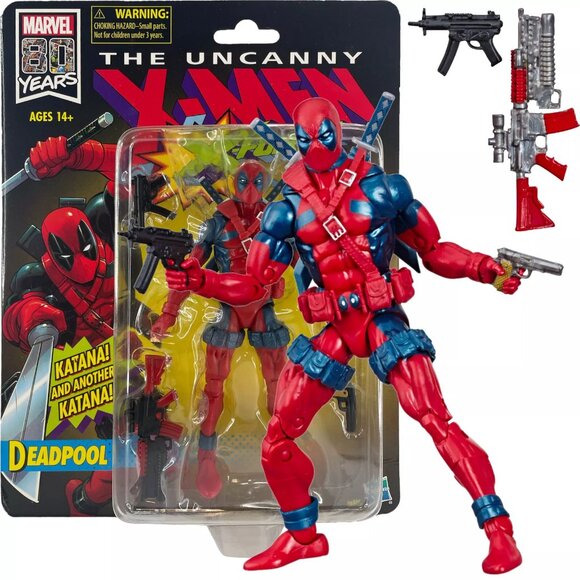 Hasbro Marvel Legends 80th Anniv Deadpool X-Men 6" Action Figure *Dented Package - Picture 1 of 9